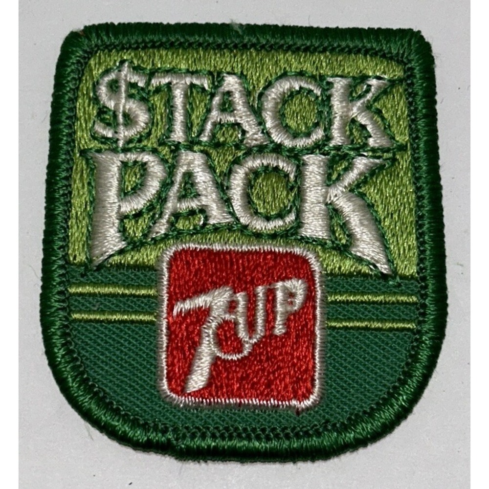 NOS 7Up Stack Pack Patch RARE 2"‎ Soda Patch Vintage